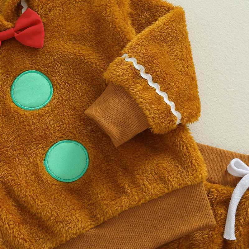 Gingerbread mens clothing baby boys and girls Halloween Christmas costumes hoodies sweatshirts fuzzy pants sets W241213