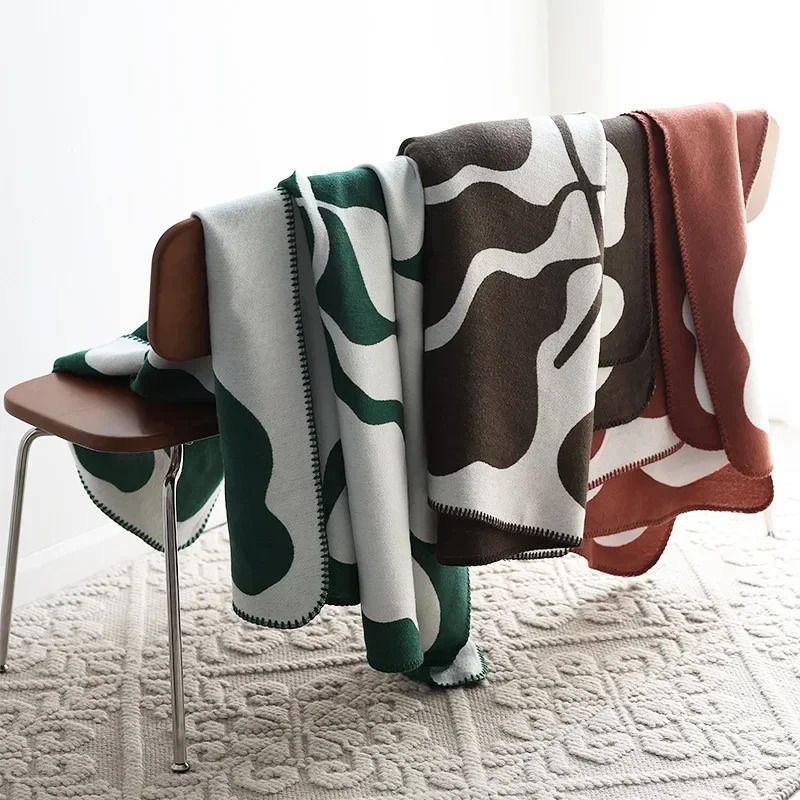 Jacquard Cashmere Throw Blanket Soft Leisure Bedspread Home Decor Sofa Cover Nordic Classic Shawl y Warm 241213