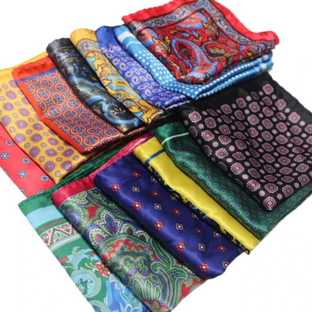 Paisley synthetic silk scarf womens pocket towel square scarf chest circumference towel wedding floral print W241213