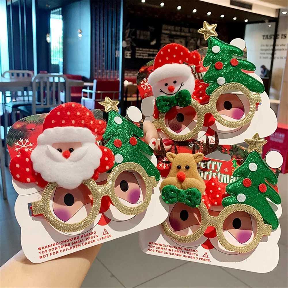 Sunglasses New Creative Christmas Glasses Santa Claus Elk Glasses Frames Christmas Mask Role Play Props Christmas Party Decoration Gifts H241213