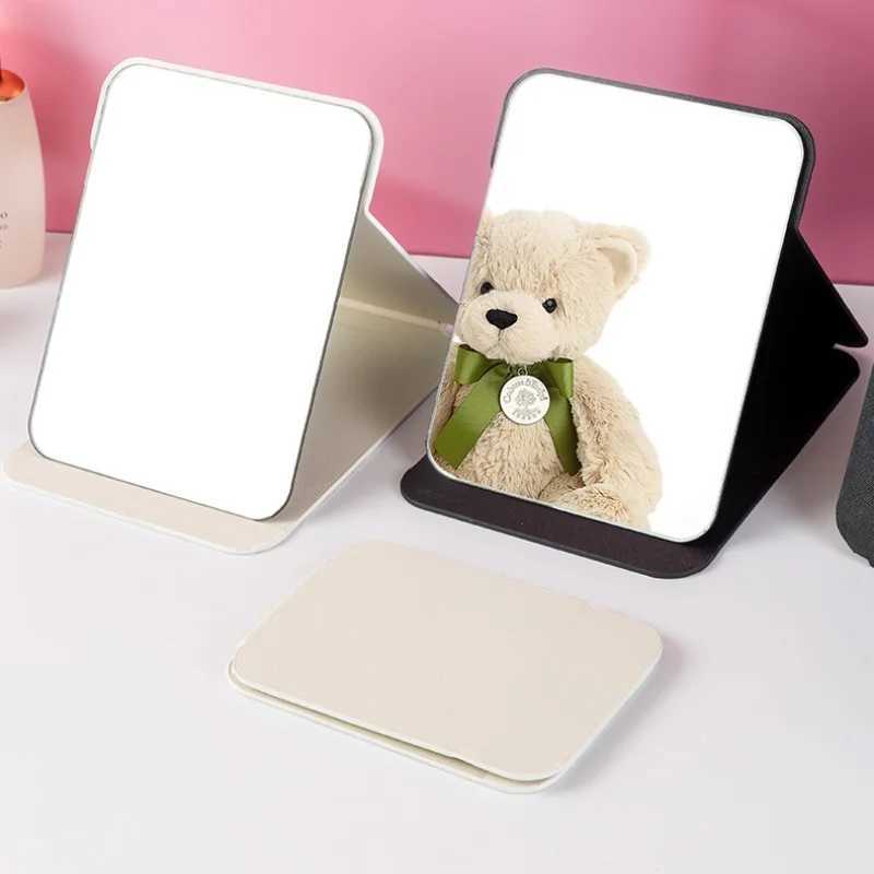 Leather Soft Face Makeup Mirror for Home Portable Folding Desktop High Definition Beauty MirrorXJ241213
