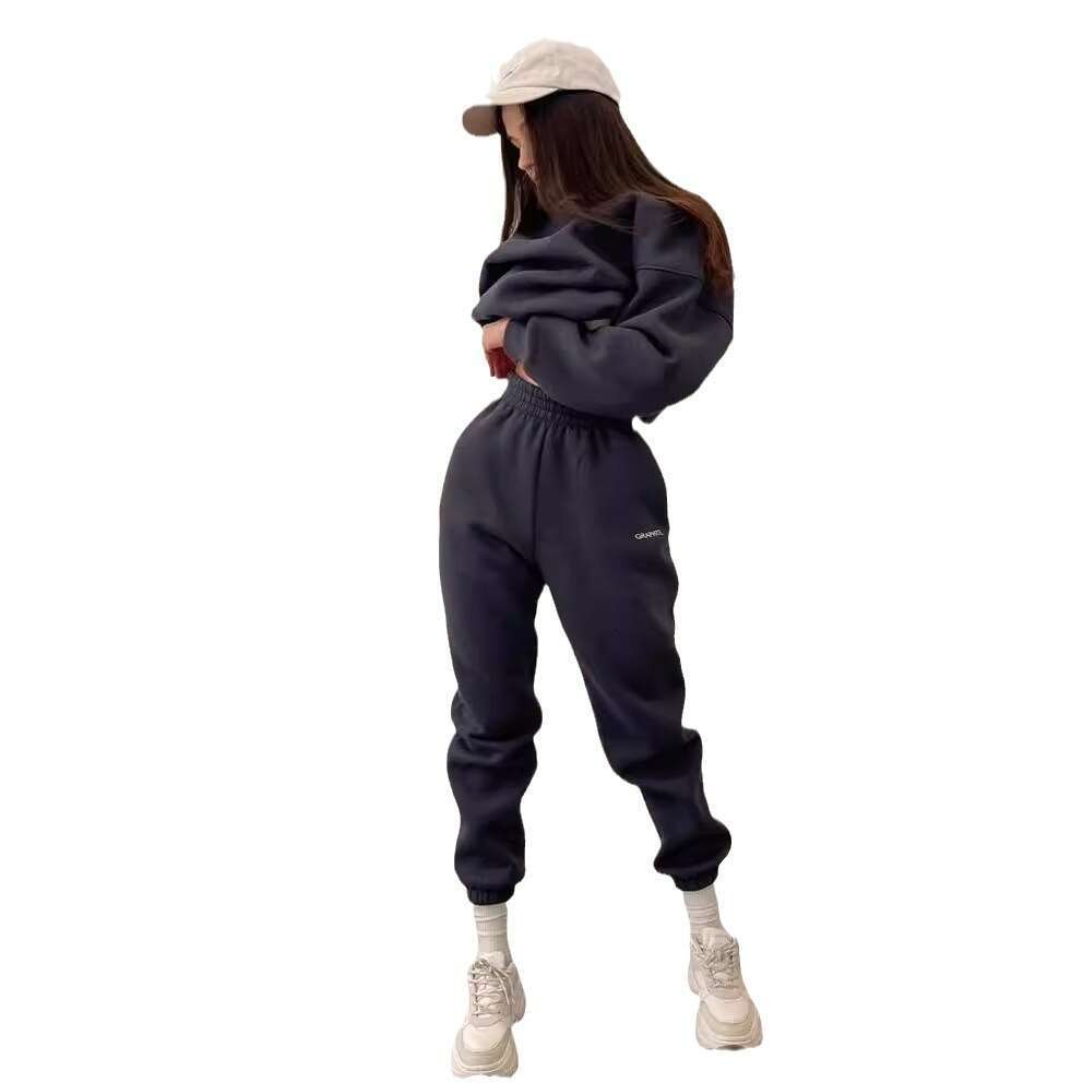 Fashion Women's Spring And Autumn Foreign Trade Hoodie Two-Piece Set Trendy Clothing Fashion Casual Temperament