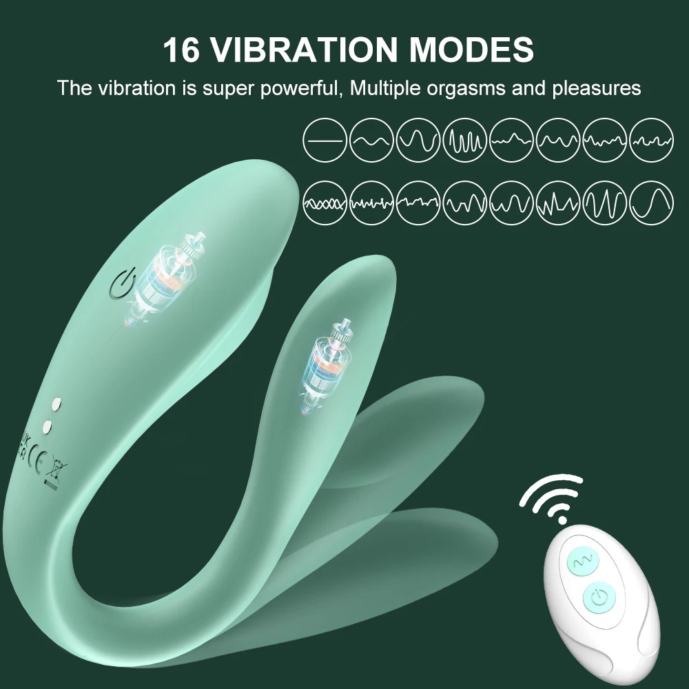 Wireless Remote Control Dildo Vibrator Dual Motors U Shape Vibrators Clitoris Stimulator Wearable Sex Toys for Women Couples 241213