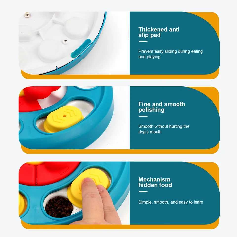 Dog puzzle toys slow feeders interactive addition small dog IQ food dispenser anti suffocation desktop software dog licking board pet supplies X241213