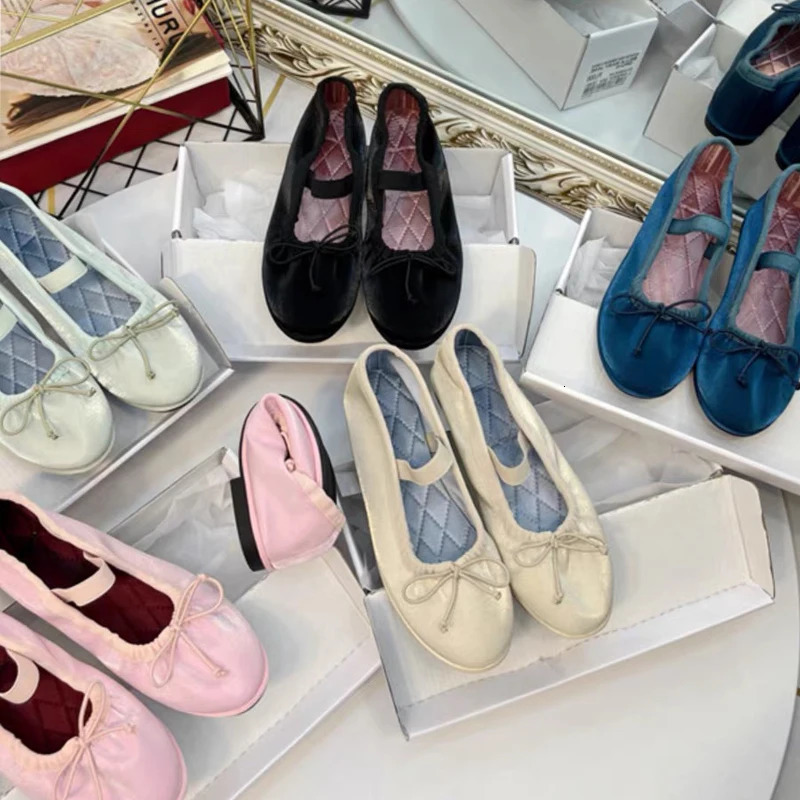 Elegant velvet ballet flat shoes for women butterfly bow soft casual streetwear for women slippers 241213
