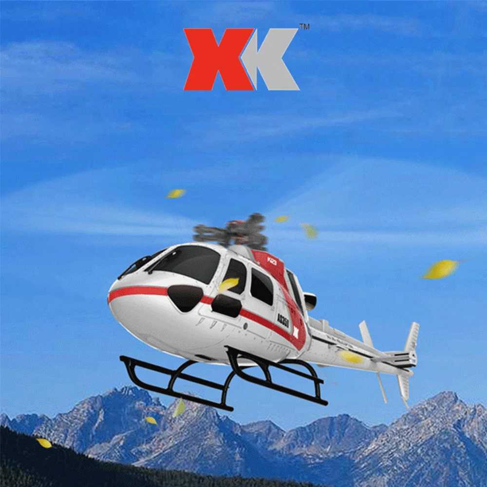 Electric/RC Aircraft WLtoys XK K123 6CH Mini Simulator AS350 Scale 3D6G Modes RC Helicopter RTF Upgrade Brushless Motor RC Quadcopter Toys Y241213MQNO