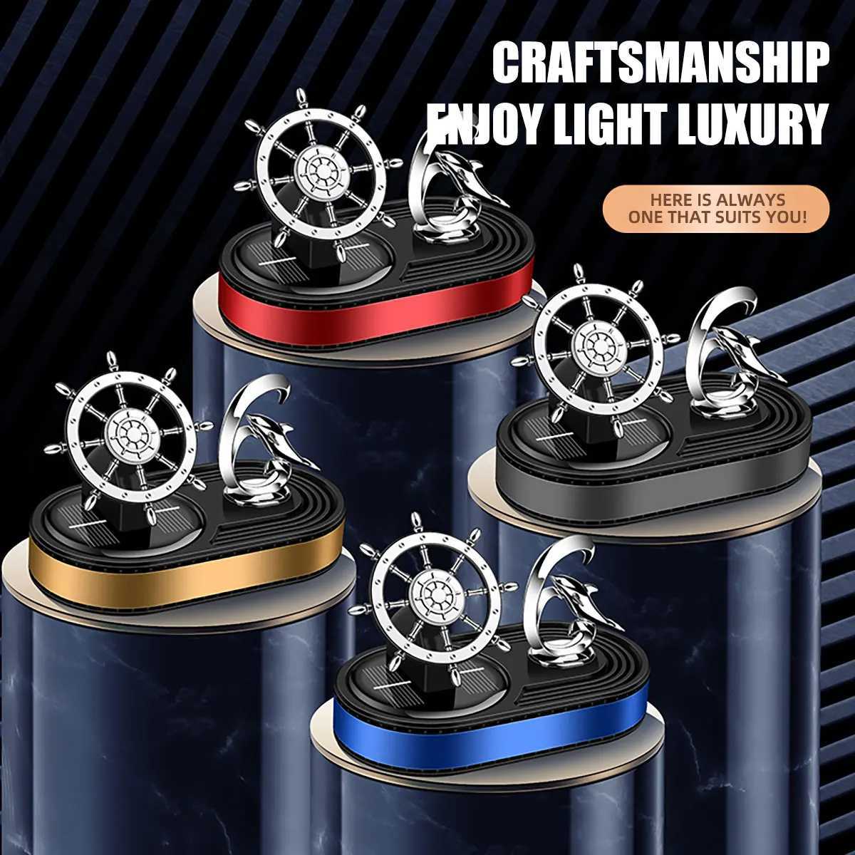 Helmsman Fan Car Fragrance Air ener Dolphin Interior Decoration Solar Rotating Car Aroma Perfume DiffuserXJ241213