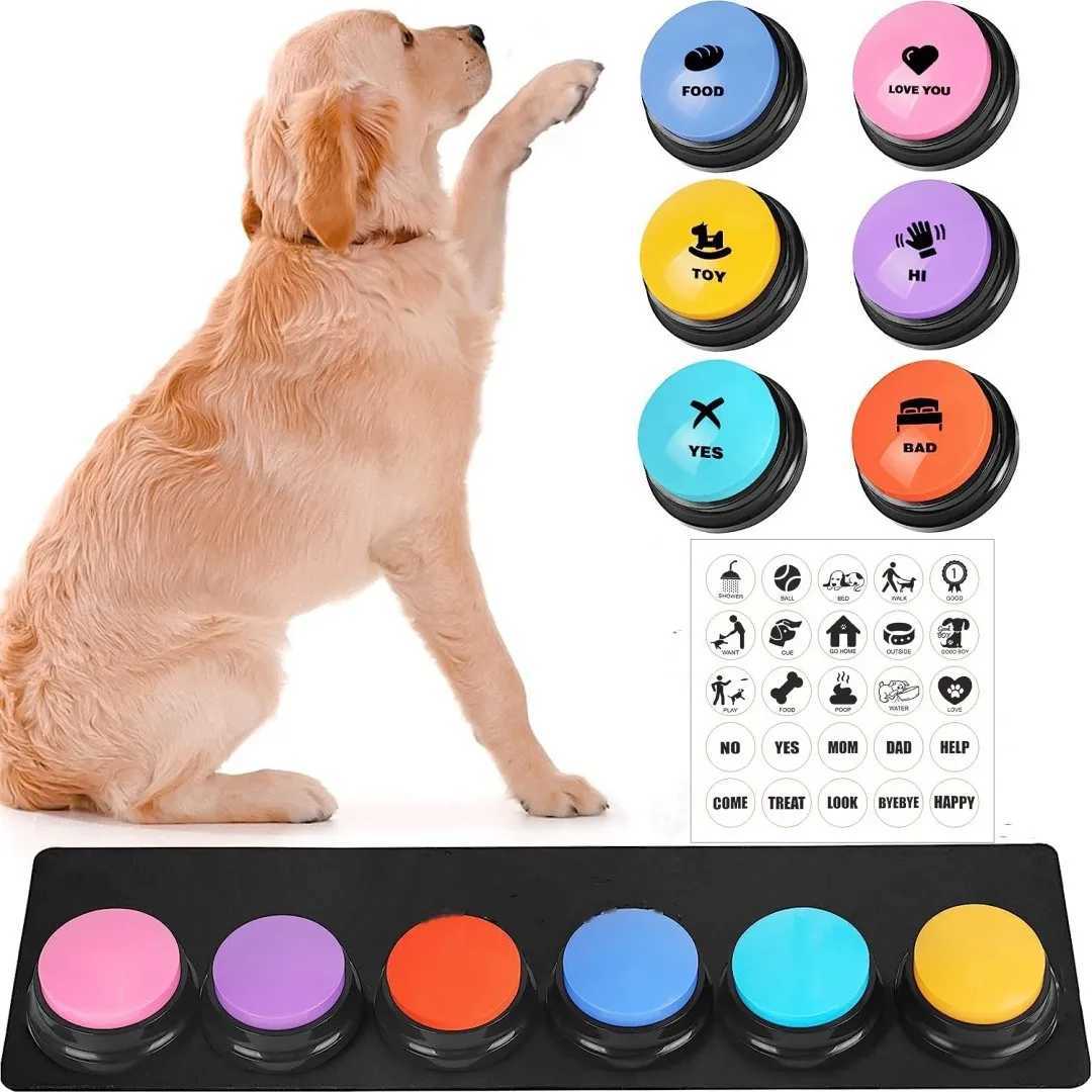 1 voice recording button pet toy dog button for communication pet training buzzer can record call button smart toy X241213