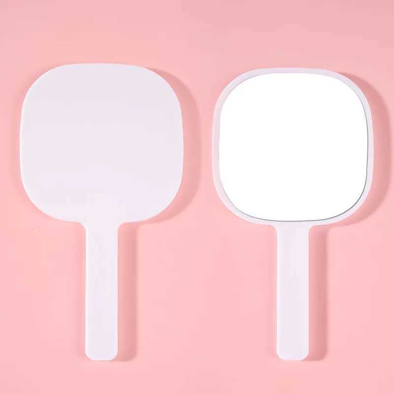 1Pc Makeup Mirror With Handle 3 Colors Plastic Portable Handheld Mirror For Women Girls Travel AccessoriesXJ241213