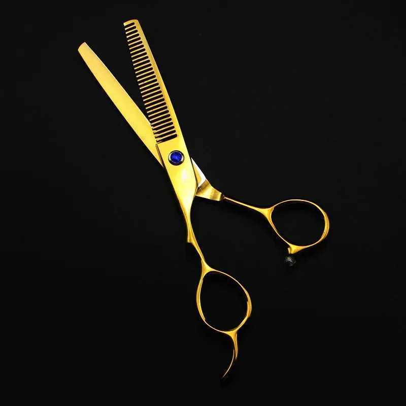 New Arrival Professional Japanese 440c Left Hand 6-inch Gold Clipper Barber Z241213