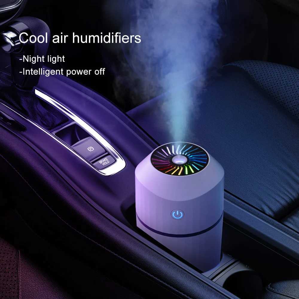 Portable Car Air Humidifier Auto Air Purifier Aromo with LED Light for Home Office Nano Spray USB Ultrasonic Mute Clean Air CareXJ241213