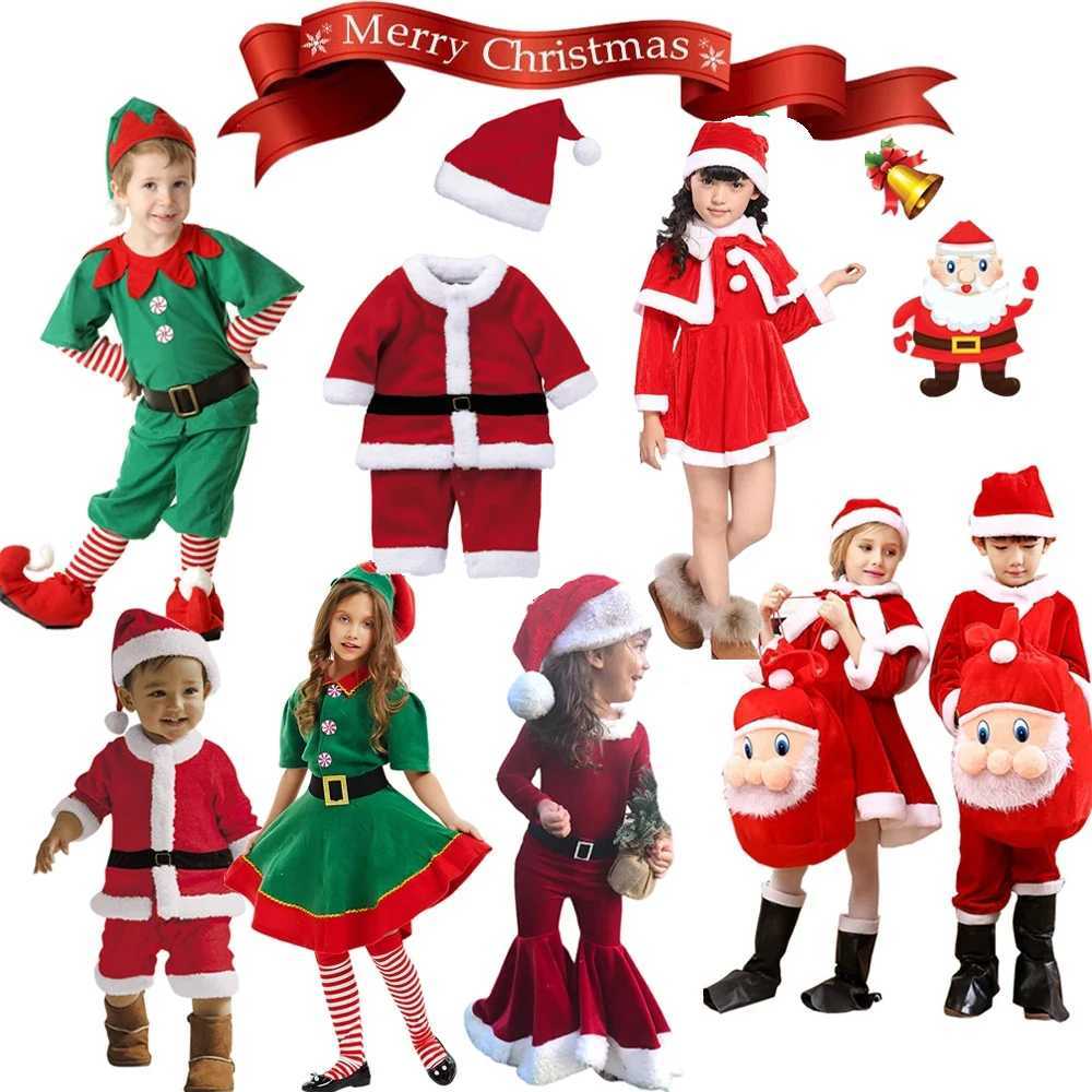 Childrens Santa Claus set Christmas clothing for boys and girls New Years childrens clothing set W241213