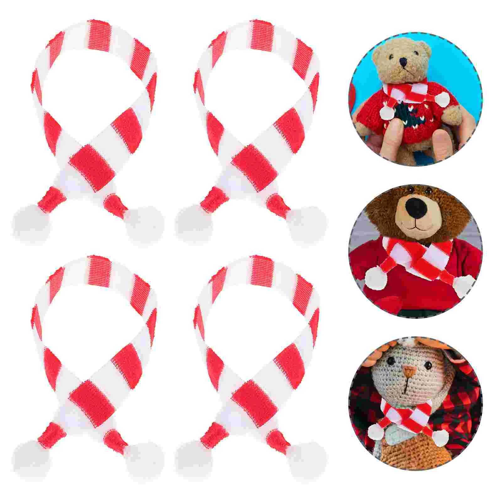 Scarves Wraps 20 Pcs Mini Christmas Scarf Decor Toy Figurine Scarves Bottle Decoration Snowman Cloth Nativity H241213