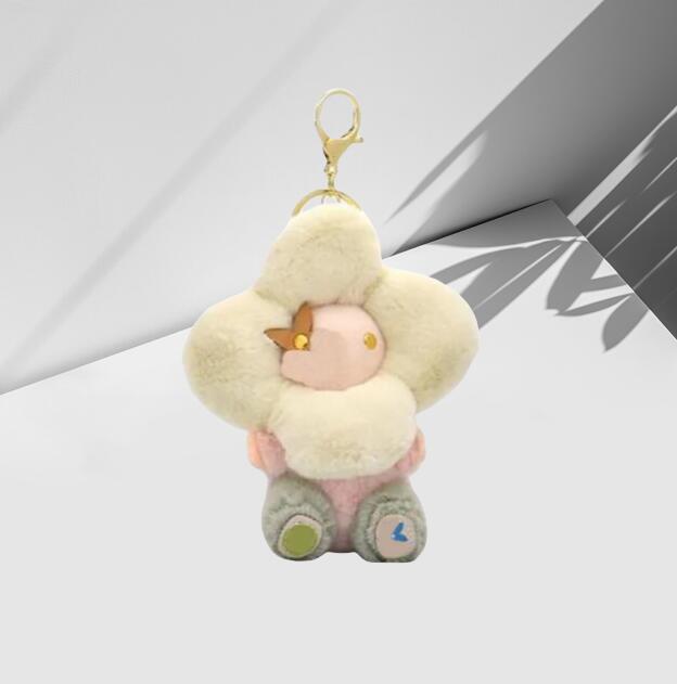 Fashion keychains plush doll key chain monster purse charm old flower portachiavi classic keyrings popular flower pendant modern ho079