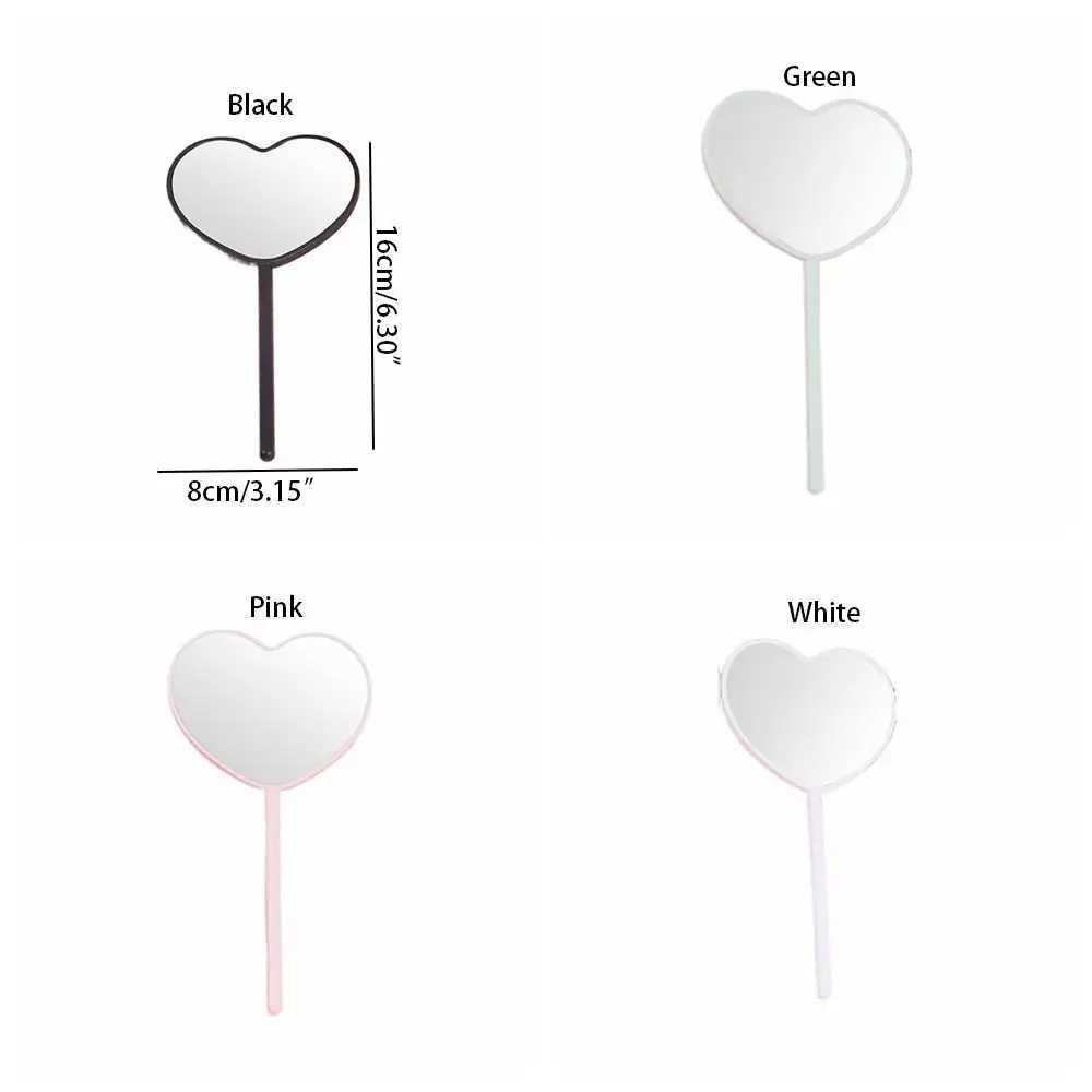 Handmade Love Heart Handle Mirror Portable DIY Cute Hand-held Makeup Mirror Girly Heart Heart-shaped Mirror WomanXJ241213