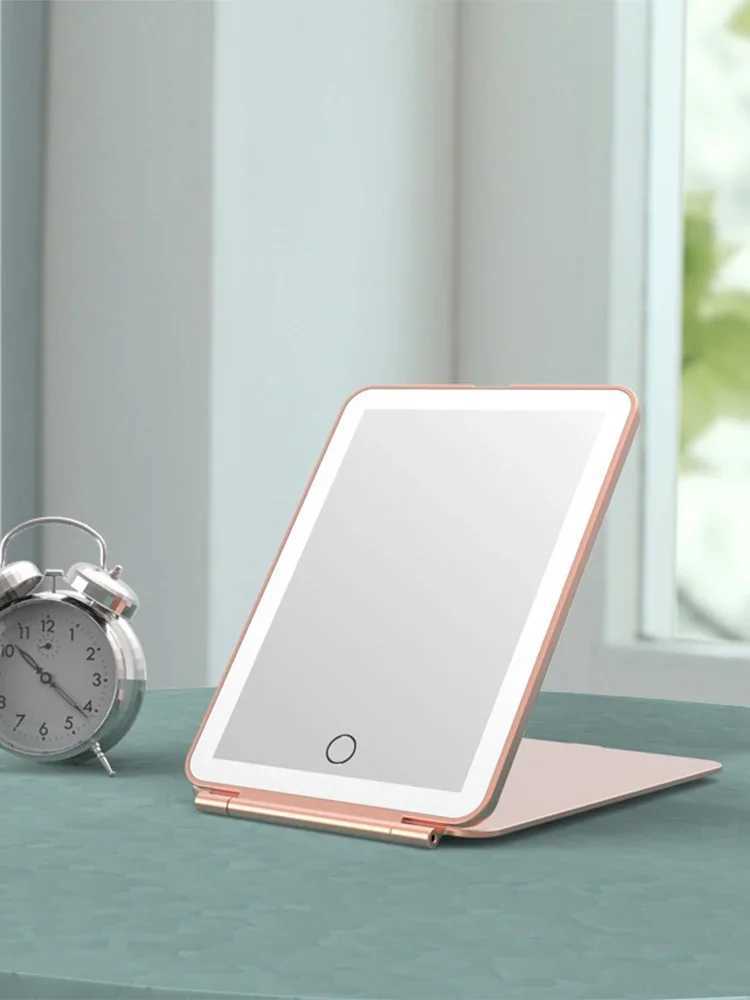 Portable Touch Screen Makeup Mirror with 3 Light Modes LED Foldable Cosmetic Mirror for Travel or Tabletop UseXJ241213