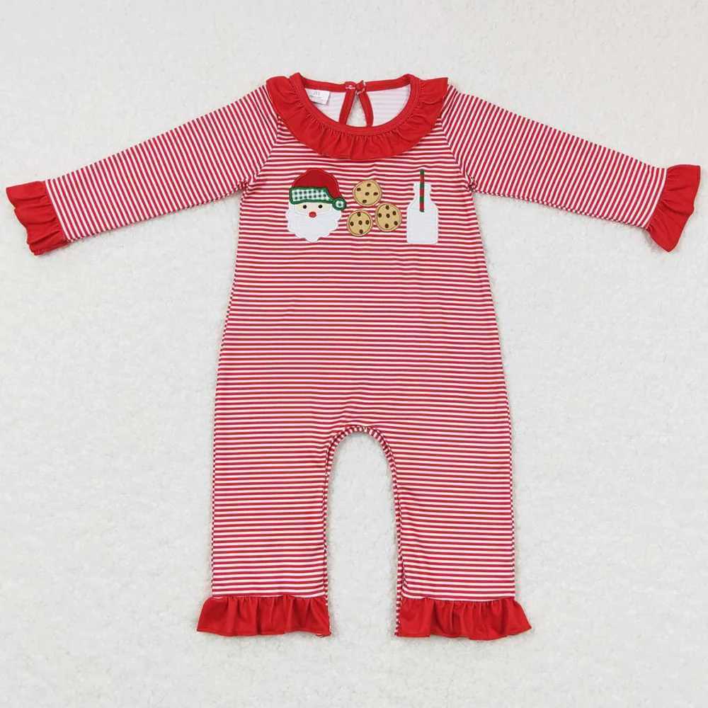 Hot selling baby girl clothing childrens Santa Claus Cookie Sibling clothing set childrens girl boy clothing matching baby jumpsuit W241213