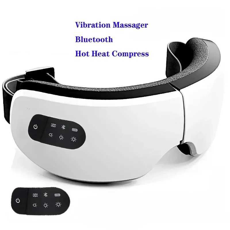 6D Intelligent Eye Massager Vibration Air Bag Pressure Thermal Compression Eye Massager Bluetooth Music Relaxation Fatigue Eye Care Folding Travel W24