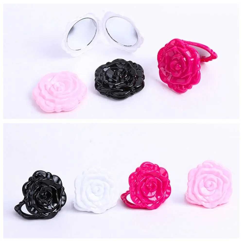 Double-Sided Rose Flower Makeup Mirror Round Shape Convenient Mini Pocket Mirror Handheld Cosmetic Mirror Travel Beauty ToolXJ241213