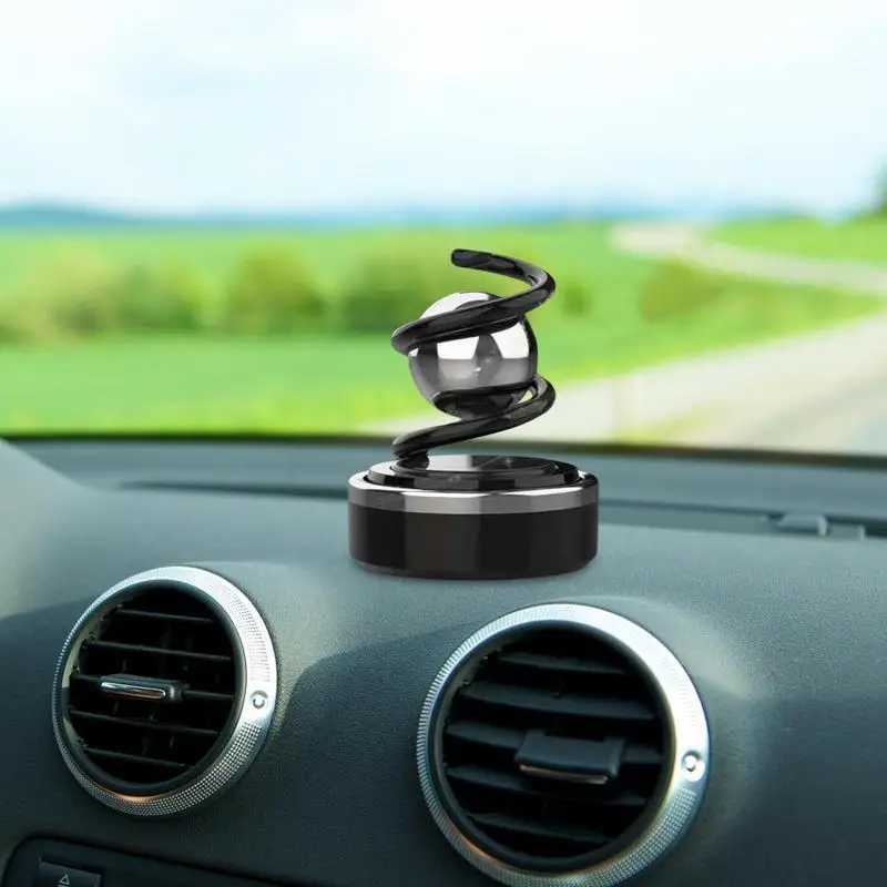 Car Solar Air ener Rotating Solar Powered Car Aroma Diffuser Car Fragrance Ornament With Spring Suspend BallXJ241213