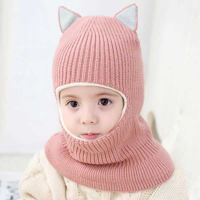 2 To 6 Years Old Boy Girl Beanie Protect Neck Animal Windproof Winter Child Knit Hat Kids Girls Earflap CapsXJ241213