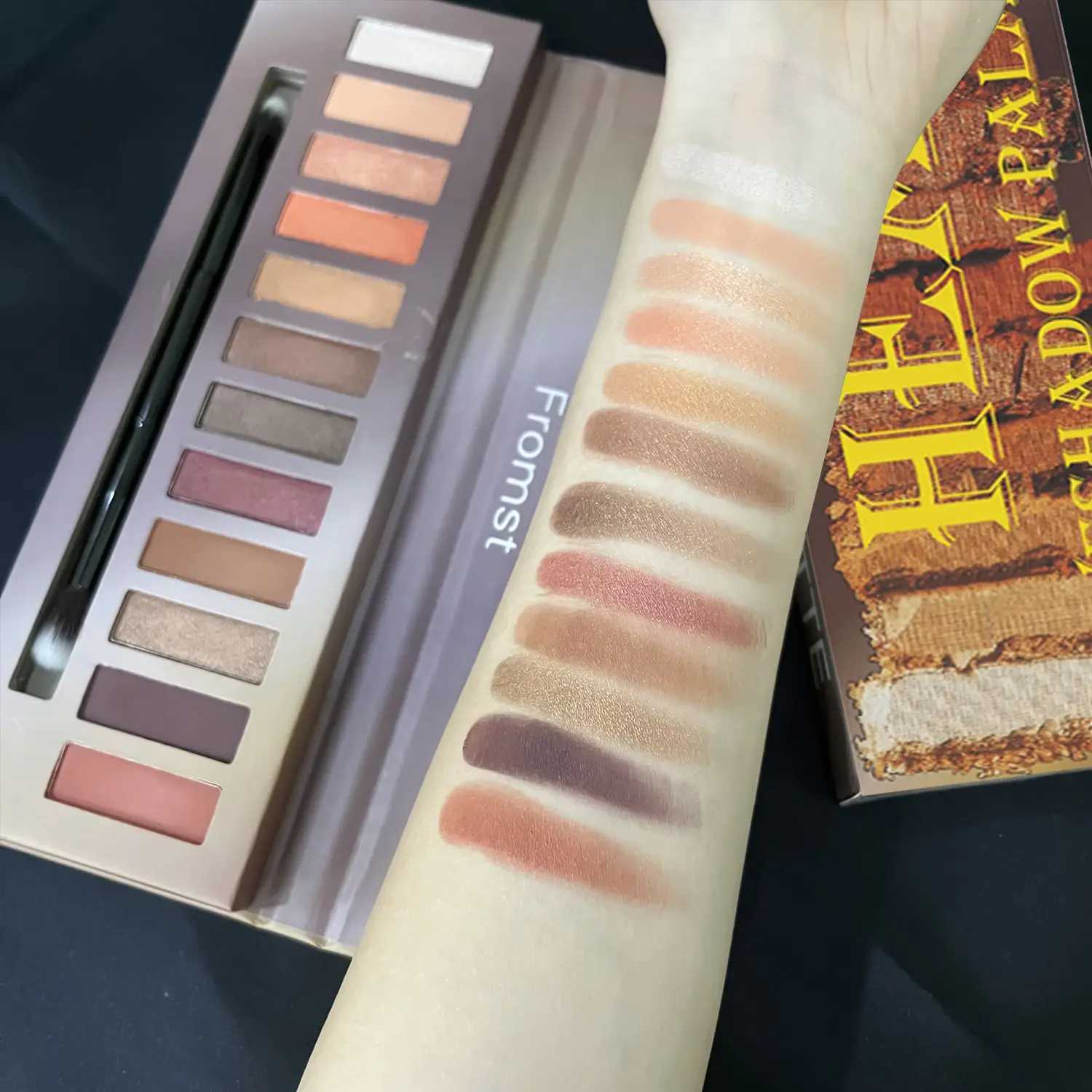 2-color nude eye shadow palette matte shimmer finish eye shadow pigment fine texture eye shadow cosmetics W241213