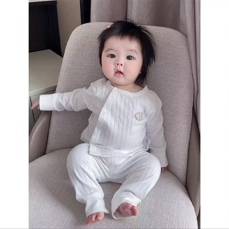 Children's Home Wear Cotton Tops - Baby Sleep Shirts with Easy Side Opening Buttons