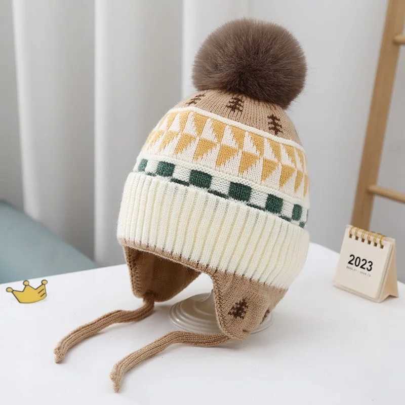 Winter Baby Hat Pompom Fleece Lining Baby Beanie Infant Bonnet Kids Cap for Girls Boys Bobble Kids Hat for Children 1-4YXJ241213