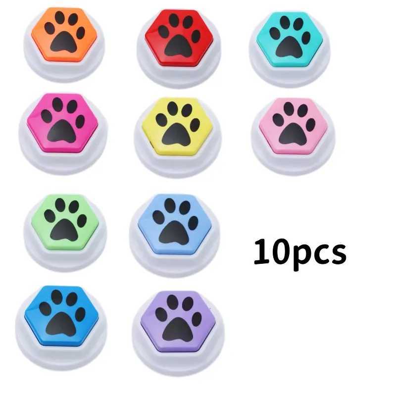 Dogs can record talking voice buttons dog toys interactive voice buttons for communication hexagonal claws printing mode dog training X241213