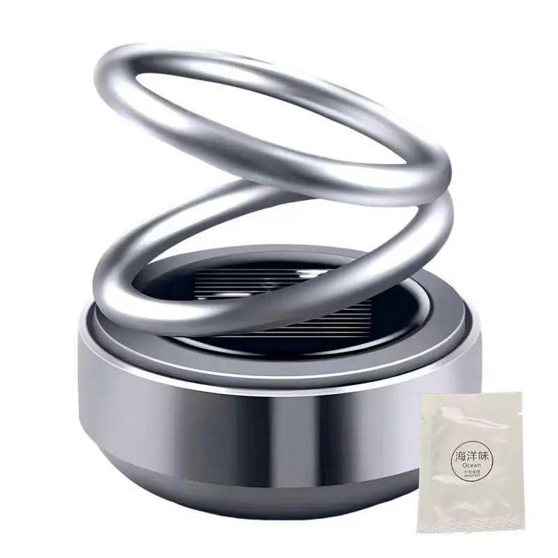 Solar Powered Double Ring Rotation Solar Aroma Car Air ener ABS Fragrance Auto Aroma DiffuserXJ241213