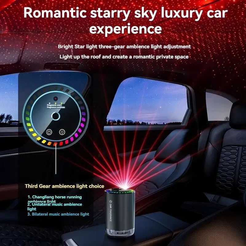 Car Perfume Aroma Diffuser Automatic Spray Deodorization Aroma Diffuser Colorful Atmosphere Light Car Aroma DiffuserXJ241213