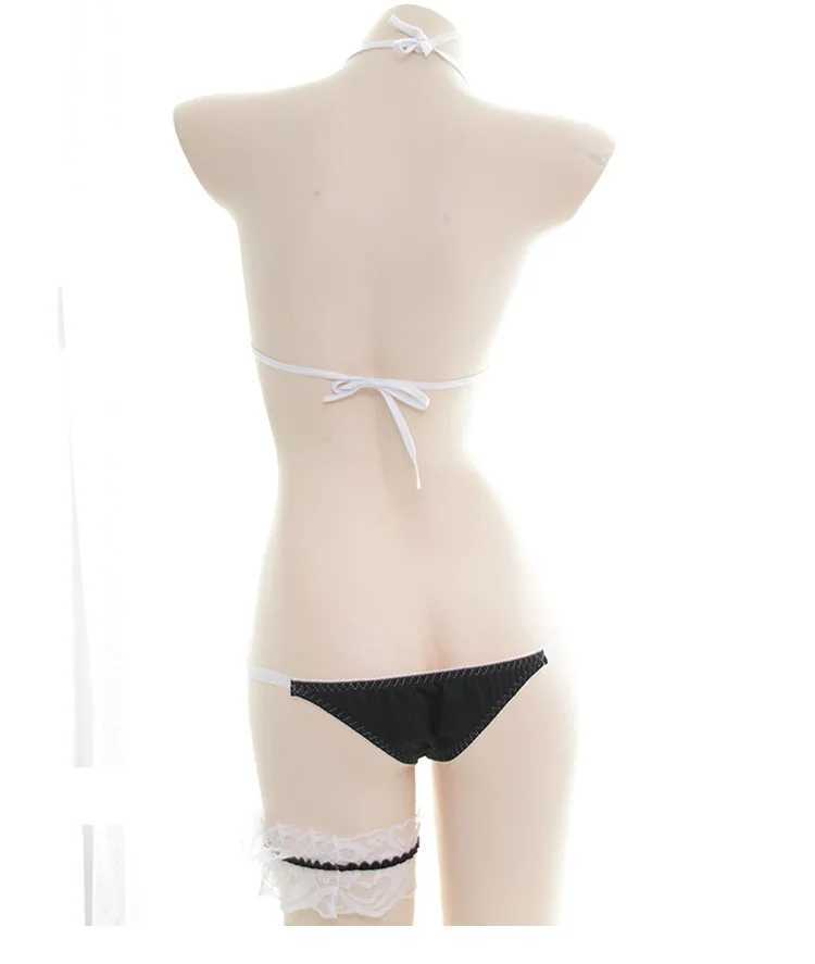 Amine Bandage Cute Bikini Set Japanese Maid Swimsuit Cosplay Women Mini Swimwear 2023 ss Bathing Suit Sweet Girls BikinisXJ241212