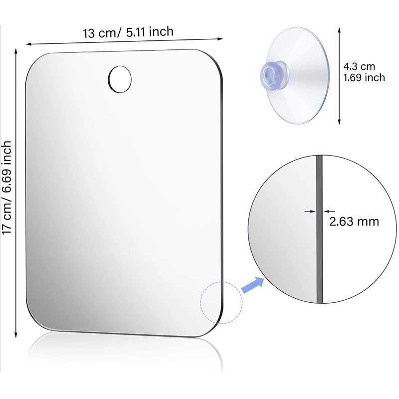 Sdatter Acrylic Makeup Mirror Bath Shaving Pocket Travel Makeup Mirror Women Hand Mirror Bathroom Face Shave Shower AccessoriesXJ241213