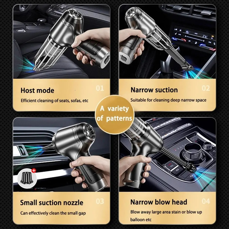 12000Pa Wireless Hand-Held Vehicle Vacuum Handheld Mini Portable Robot Cleaner For Car Home Desktop Keyboard Cleaning 241212