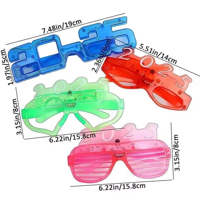 Sunglasses 10-50pcs LED 2025 Glasses Glow Party Supplies Light Up Sunglass for Kids Adult Birthday Neon Wedding Thanksgivings Xmas New Year H24121350Y