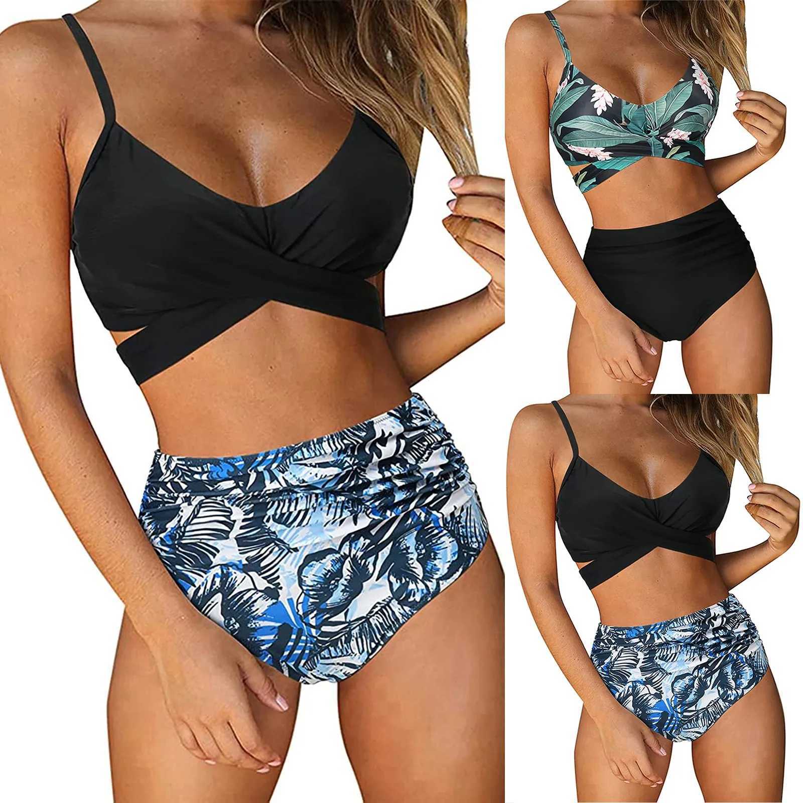 Womens Striped Printing Padded Push Up 2 Piece Bikini Sets Swimsuits BeachweartXJ241212