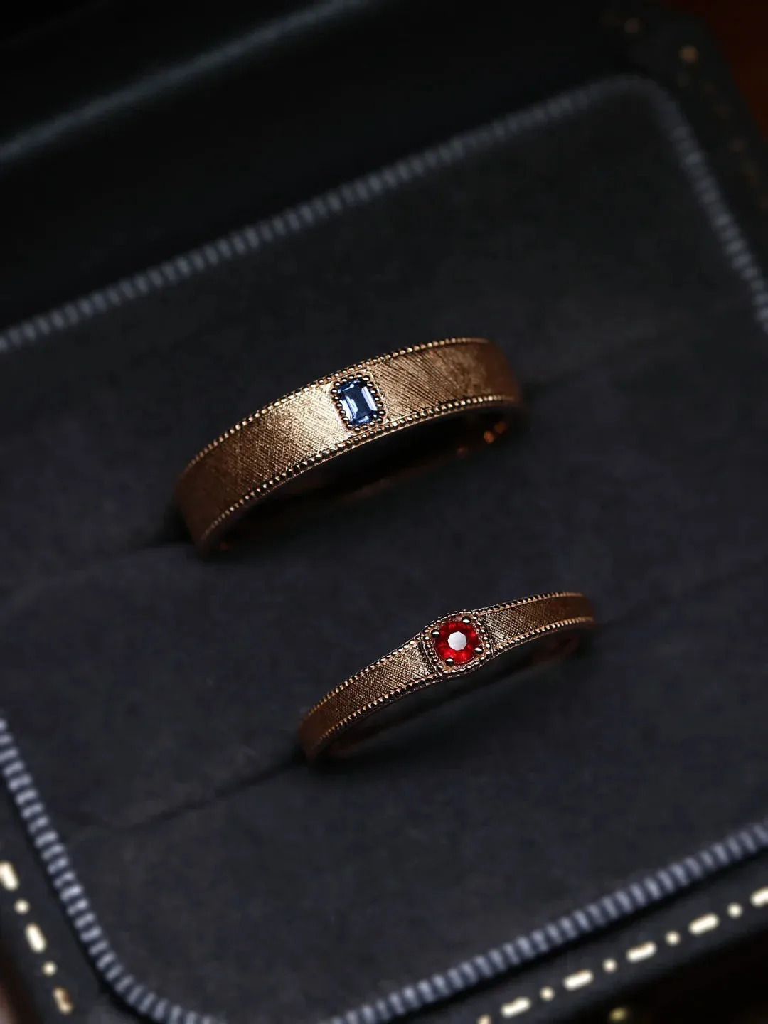 ner Handcrafted Red Blue Sapphire Set S925 Sterling Silver Womens Couple Ring Engraved Wedding Engagement Gift 241213