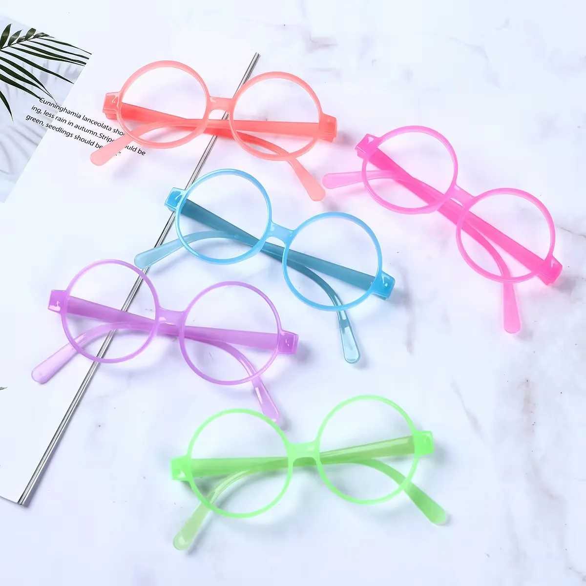 Sunglasses 2024 5/10/20pcs Luminous Glasses Glow Sunglasses With Light Neon Fluorescent Decorative Bar Party Gift Adult Kids Birthday Props H241213