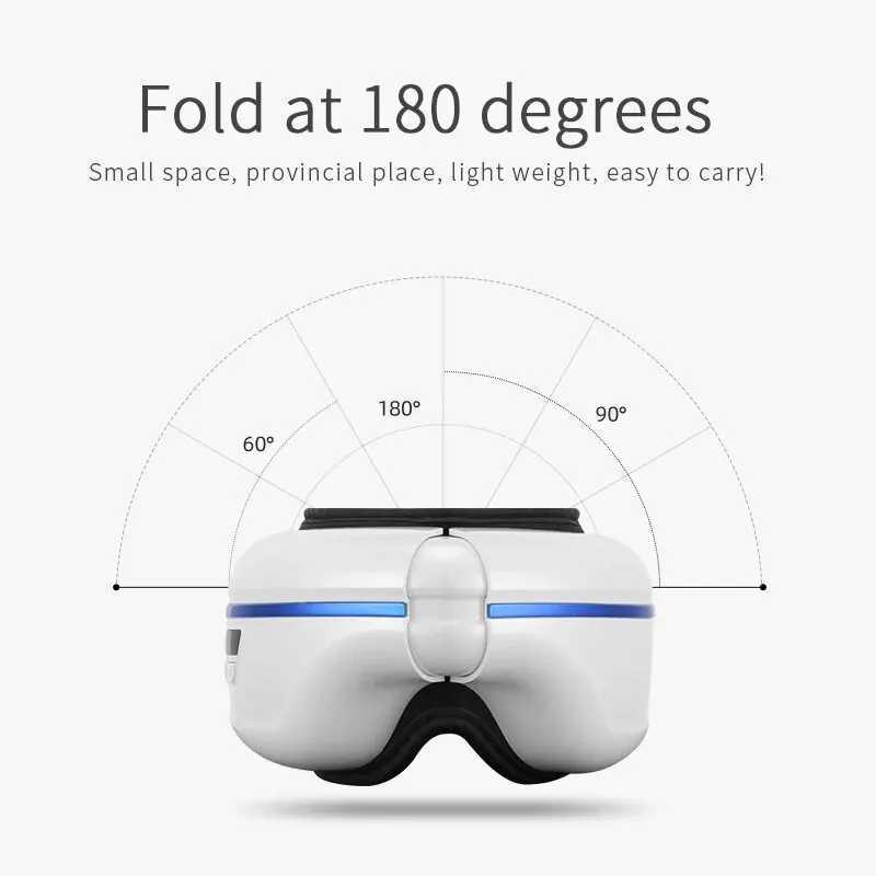 Adult eye music thermal compression massager airbag vibration press 5 modes 180 folding relaxing eye muscles and relieving fatigue W241213