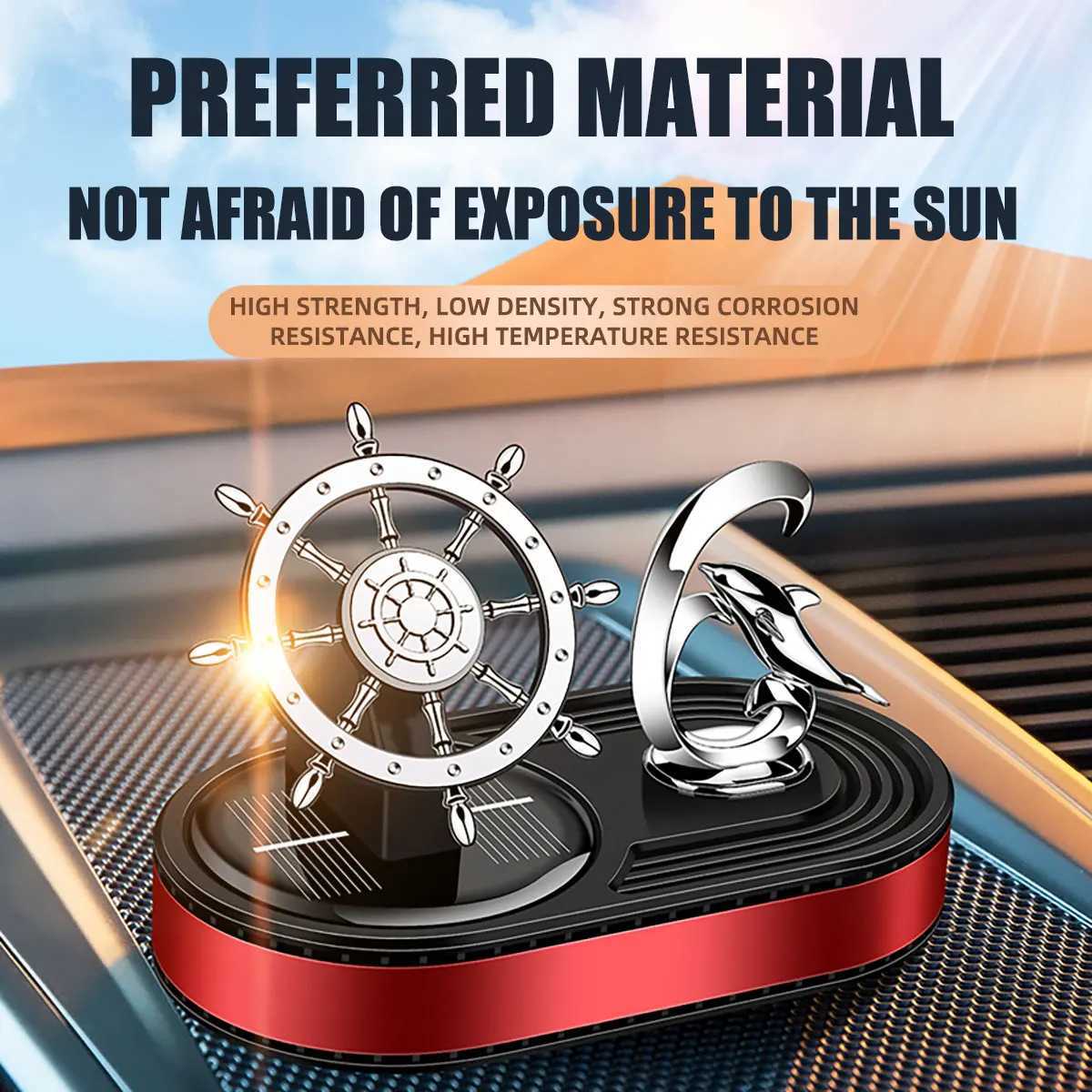 Helmsman Fan Car Fragrance Air ener Dolphin Interior Decoration Solar Rotating Car Aroma Perfume DiffuserXJ241213