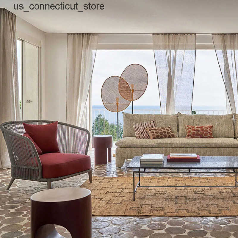 Floor Lamps Rattan Weaving Floor Lamp Southeast Asian Style For Living Room Bedroom Office Hotel Standing Lighting Fixtures Wood E27 L240910