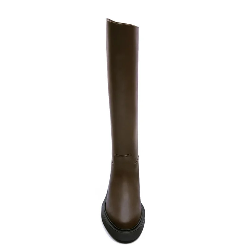 FEDONAS 2025 Fashion Women Knee High Boots Genuine Leather High Heeled Warm Autumn Winter Shoes Woman High Motorcycle Boots 241213