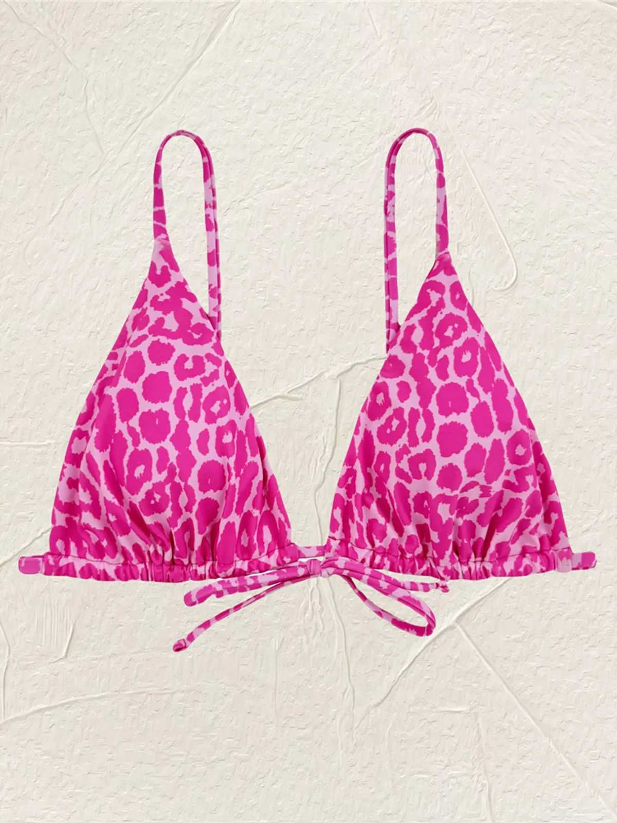 XS - L 2024 New Sexy opard Printed Padded Bikini Top Fa Swimsuit Women Swimwear Bather Bathing Suit Swim Beach Top K5773XJ241212