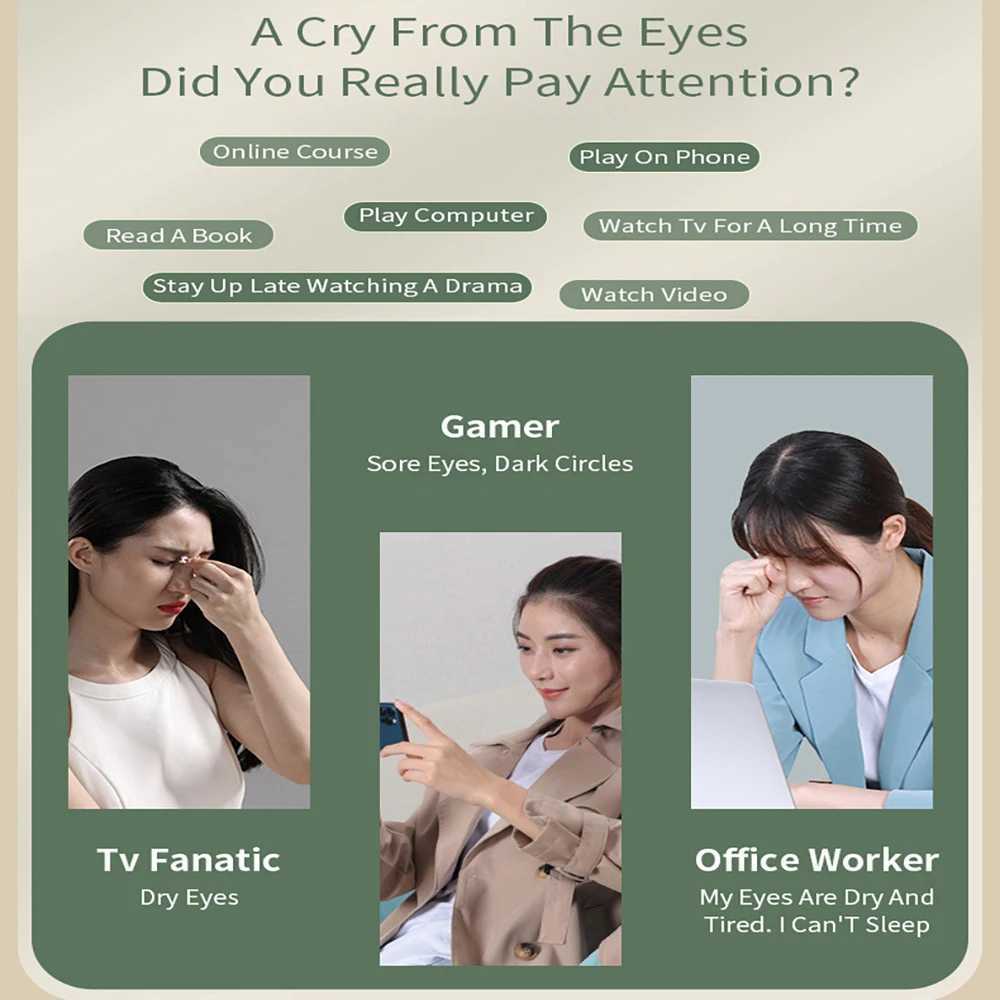 Intelligent eye massager vibration thermal compression eye protection device relieves eye dryness and fatigue eye care relaxation massage W241213