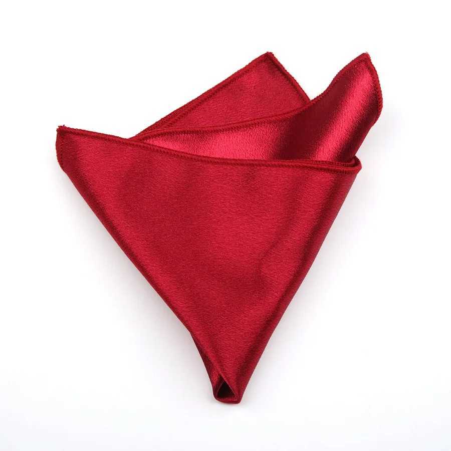 Mens Solid Handkerchiefs Silk Square Super Soft Washable Hanky Red Black Yellow Red Blue Chest Towel Pocket Square 24*24cm W241213