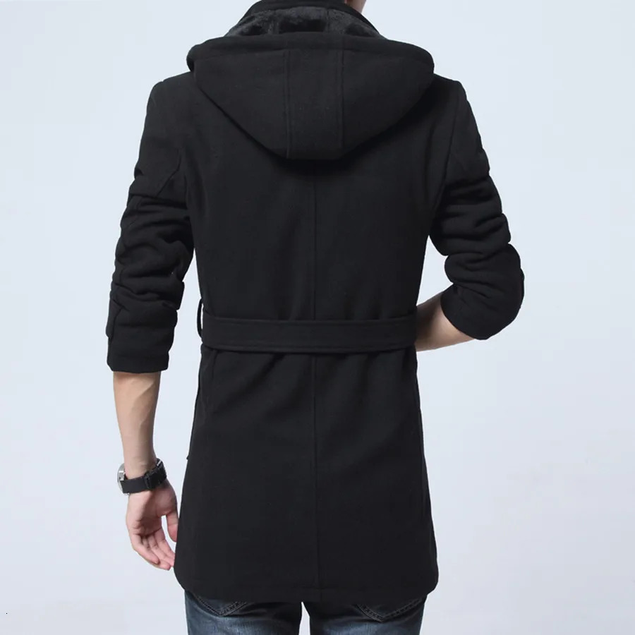 Winter Trench Coat Men Fashion Long Overcoat Male Woollen ootwear Thick Mens Clothing Size 4XL Wool Jackets 241213