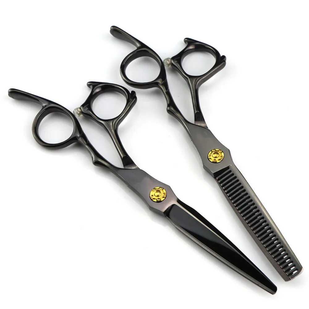 New Arrival Professional JP440C steel 6 Black cut hair scissors haircut thinning barber strong hair cutting shears hairdresser scissors Z241213