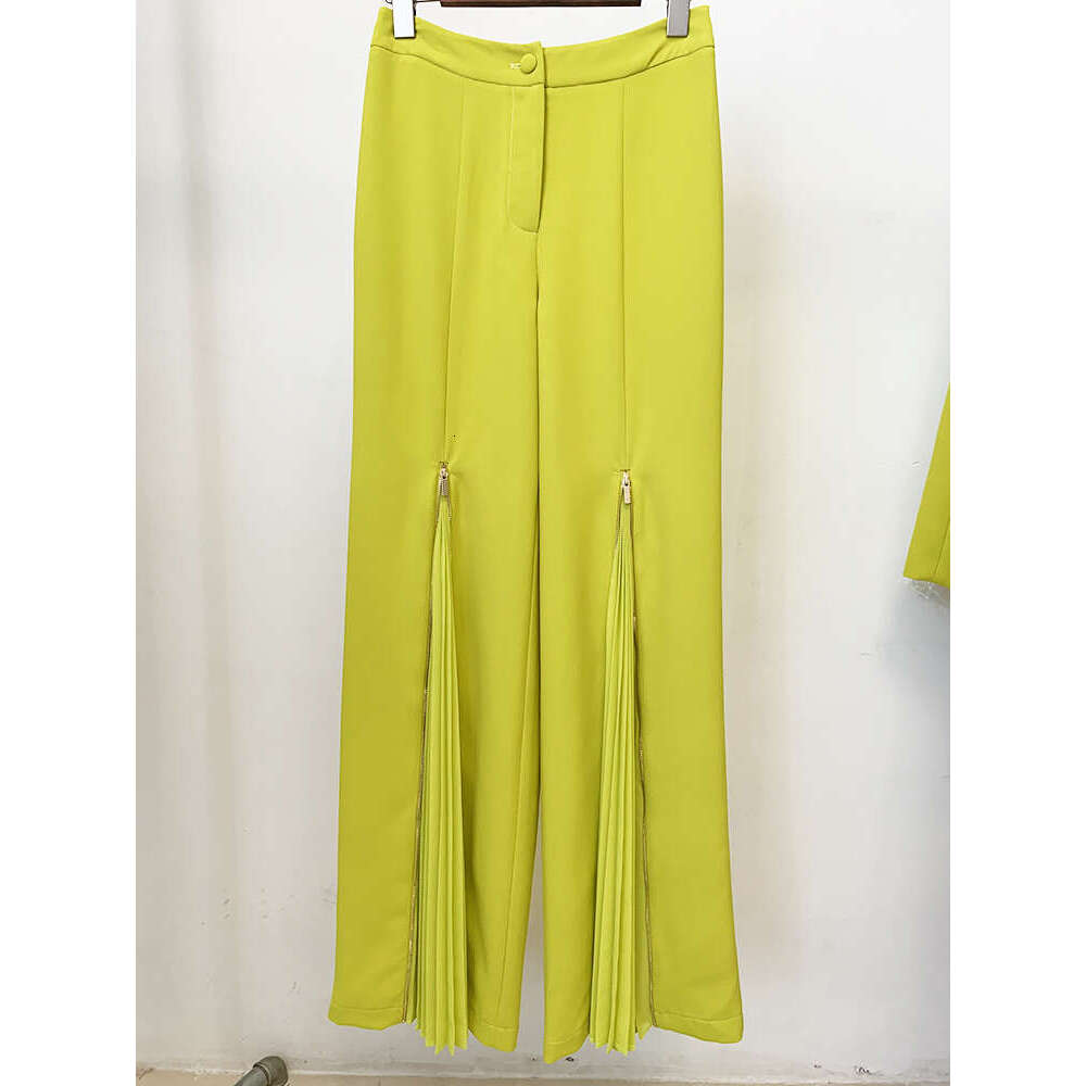 Ladies' Suit HIGH QUALITY Newest Fashion Designer Runway Suit Women's Belted Blazer Jacket Wide Leg Pleated Pants Set Two Pieces