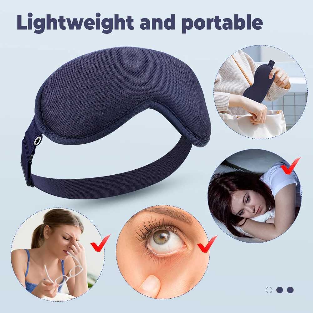 Hot compression and massage eye mask electric heating eye mask used to relieve eye fatigue dark cycle sleep eye mask W241213