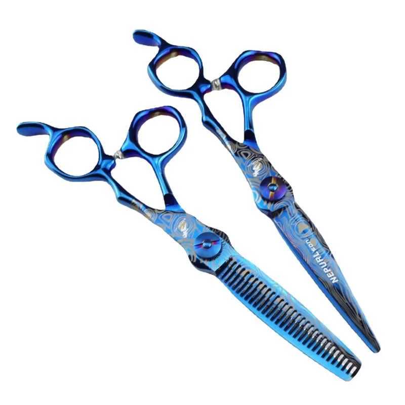 New Arrival Professional 6-inch high-end shaver blue Damascus barber barber Z241213